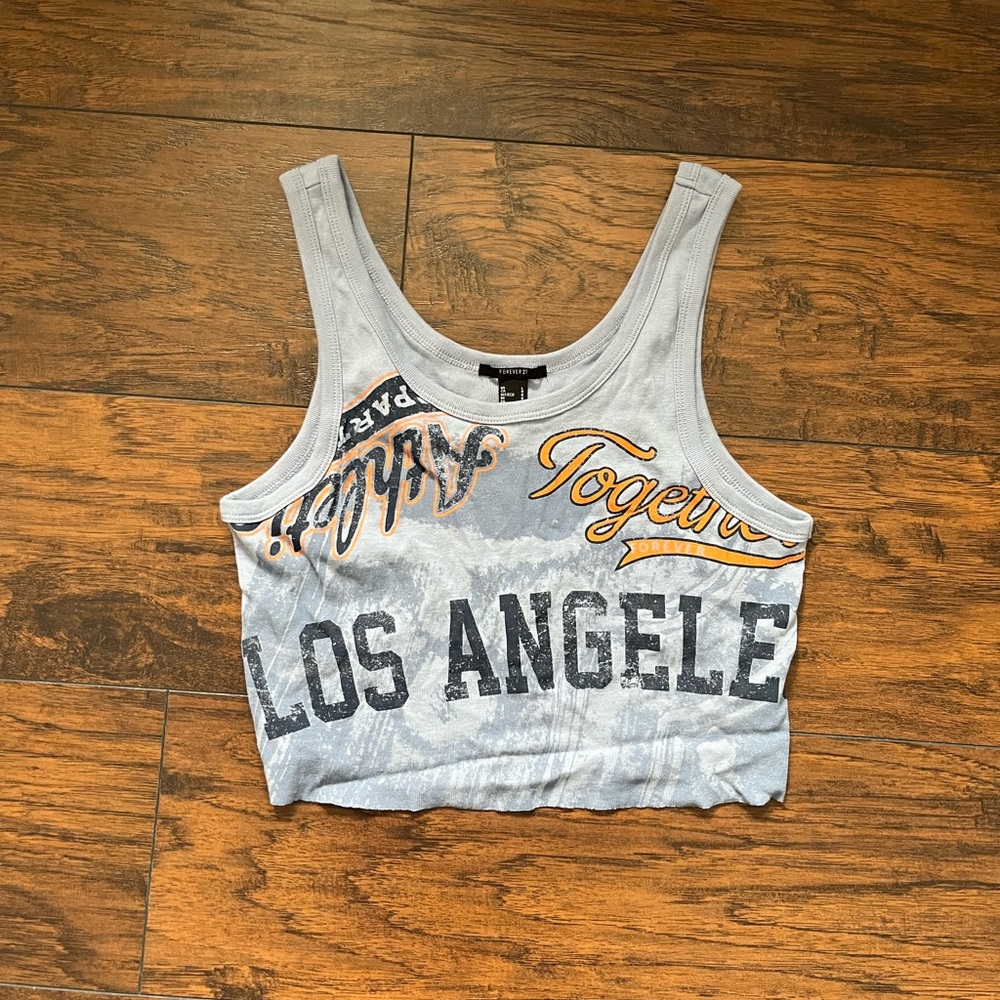 Forever21 Cropped Graphic Tank